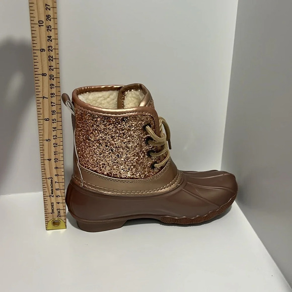 JOSMO Girls Rose Gold Glitter Duck Boots size 2 - Picture 14 of 15